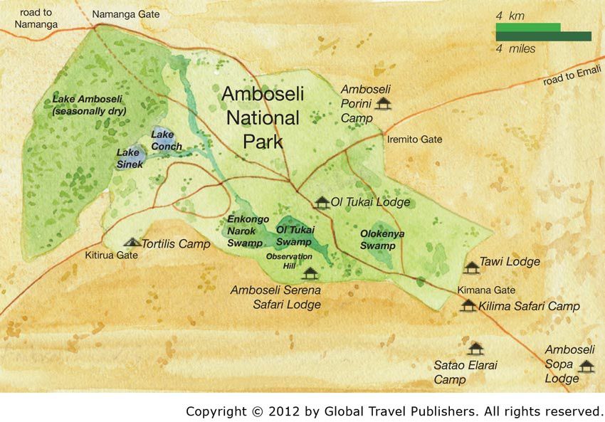 Map of Amboseli national park